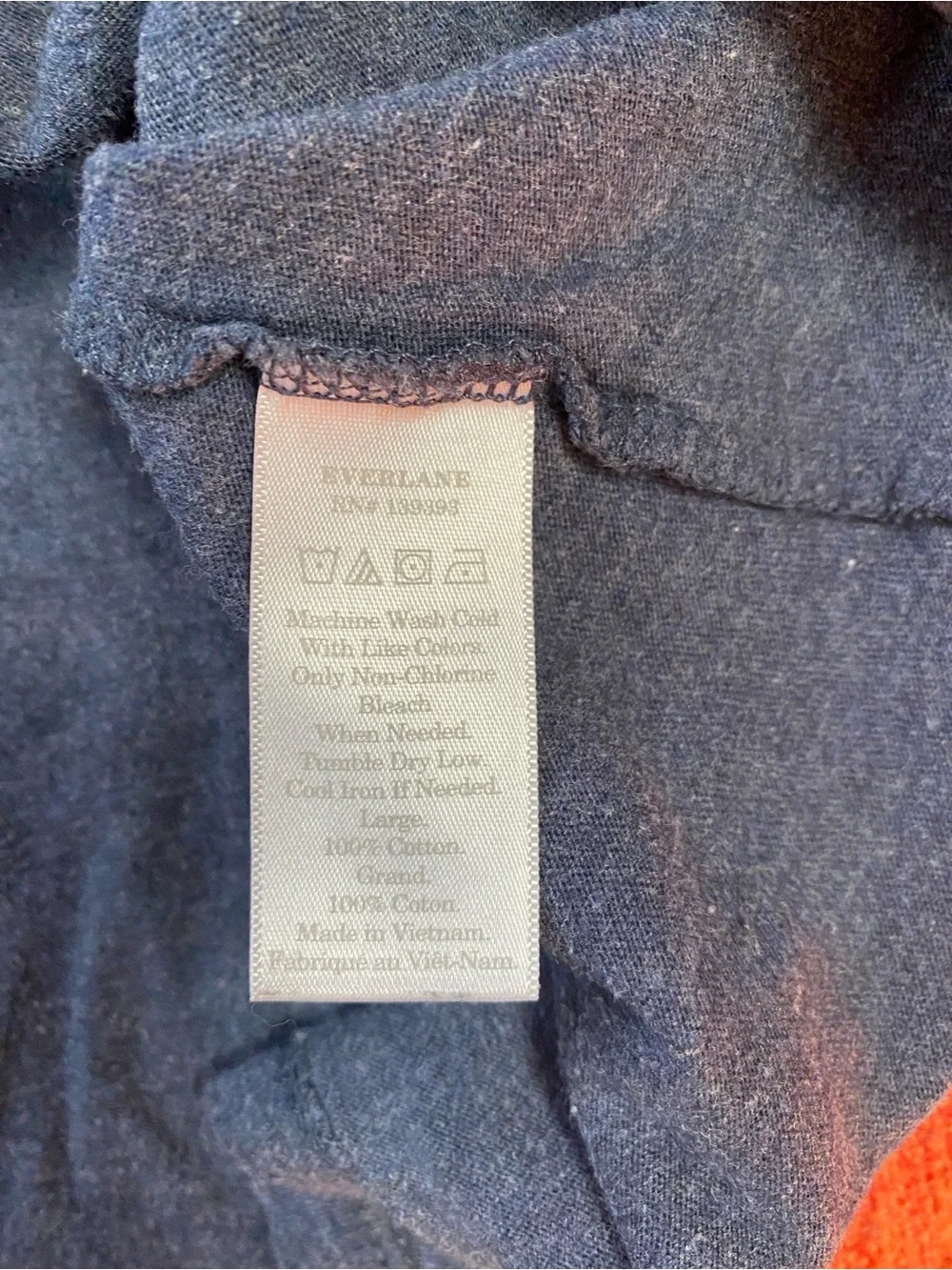 Everlane Navy Blue Front Pocket Crew Neck Cotton Short Sleeves T- Shirt - Picture 4 of 7